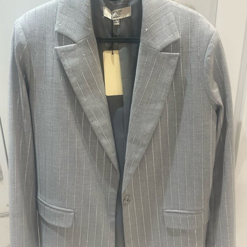 Gray Zini Boutique jacket new with rhinestones, size 38