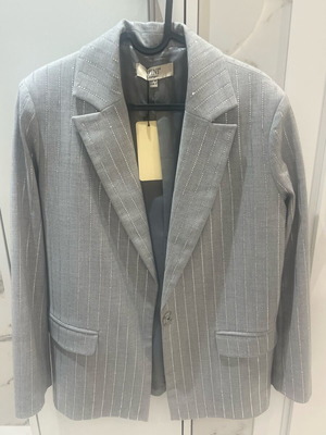 Gray Zini Boutique jacket new with rhinestones, size 38