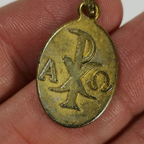 Catholic necklace pendant with the Pope used, multicolored