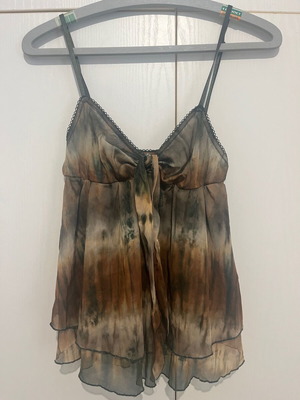 Zara TRF Vintage Y2k 2000s Top Fairy Khaki S Green Brown Boho