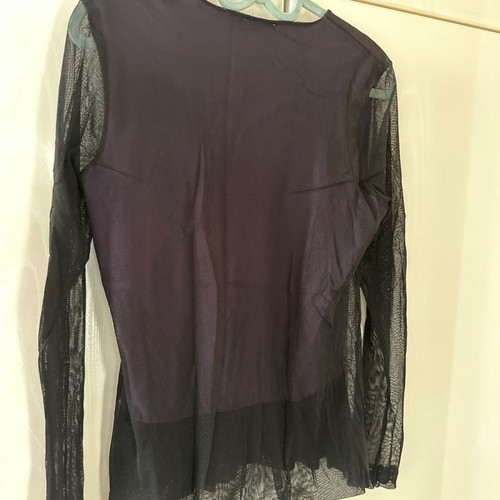 Blouse with transparency women's dark purple medium