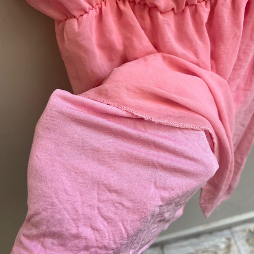 Pink dress short with butterfly sleeves like new