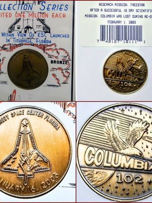 Space Shuttle Crew Emblem Collection Series bronze medal new