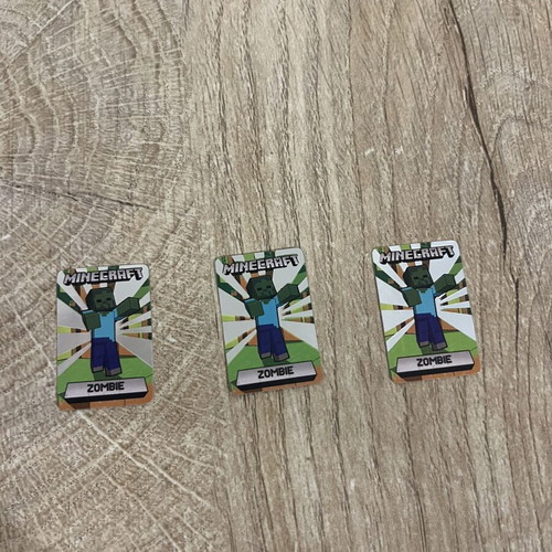 Minecraft Zombie Figures set of 3 like new with collectible cards
