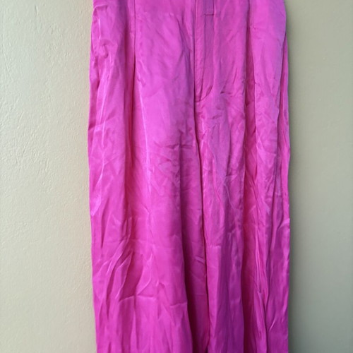 Zara fuchsia wide leg pants with elastic waist, new