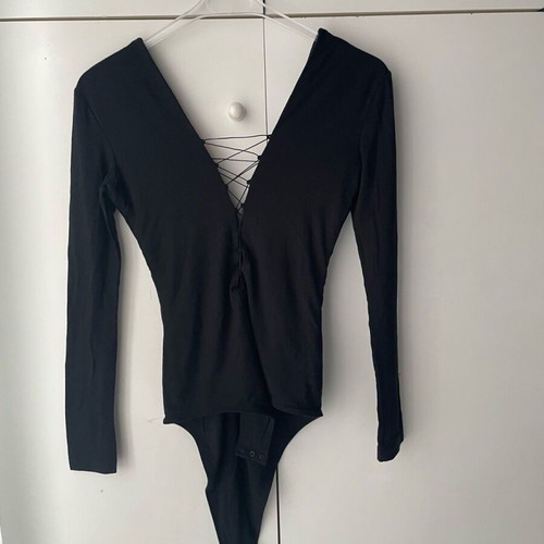 Alexander Wang black bodysuit new with low neckline and back