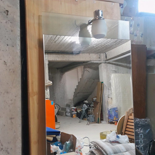 Bathroom cabinet used 85×55 white with faucet, sink and mirror