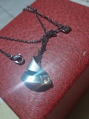 Swarovski ασημένιο μενταγιόν 925 με μαύρη οξειδωμένη αλυσίδα, σαν καινούργιο