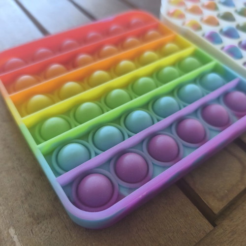 Pop It Fidget toy, rainbow, set of 2