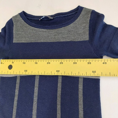Sandro Ferrone midi dress made of merino wool like new, gray and blue