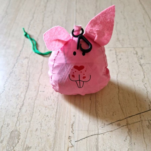 Shopping bag new, pink rabbit design
