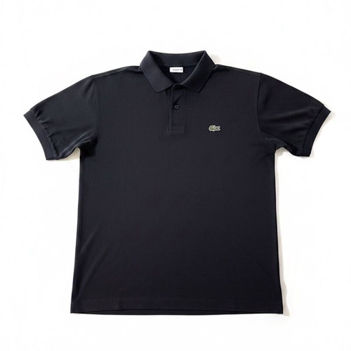 Lacoste men's black polo shirt used, 100% cotton, size L/XL