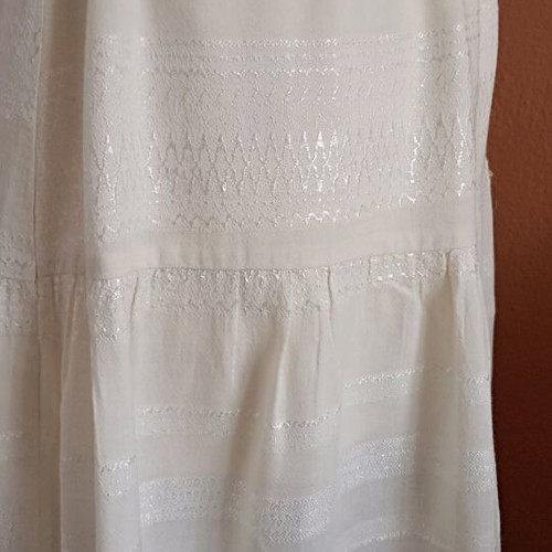 Long skirt set with crop blouse like new, beige, size M