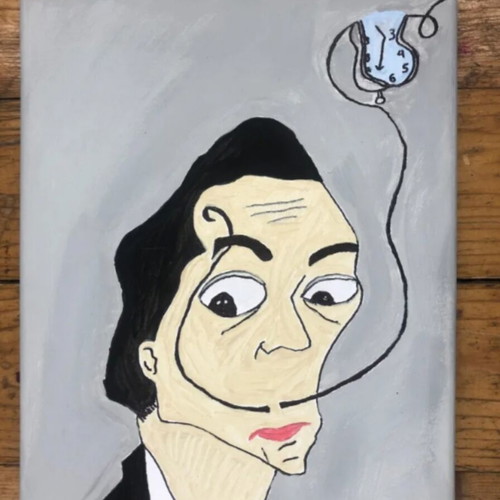 Salvador Dali acrylic painting on canvas by Greek artist Tougotone DALI 24x30