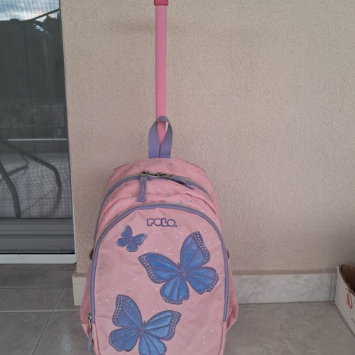 Polo Junior Little School Trolley Bag Pink with Bottle Holder 10lt like new