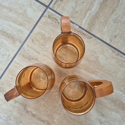 Glass beer mugs like new, set of 3 pieces