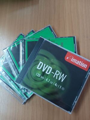 Writable DVDs new, pack of 5 Intenso and Imation discs