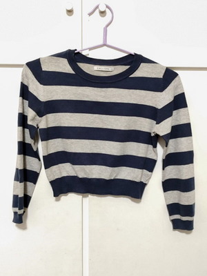 Crop top long-sleeve blue-gray blouse Calliope like new, size S