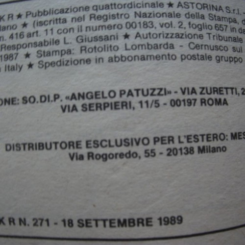 Diabolik comic magazine Italian edition 1989 used