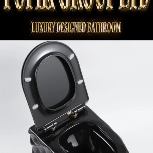Luxury Black Diamond Wall Hung Toilet new, matte black ceramic