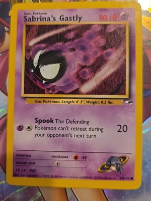 Sabrina's Gastly TCG Pokemon card like new, vintage