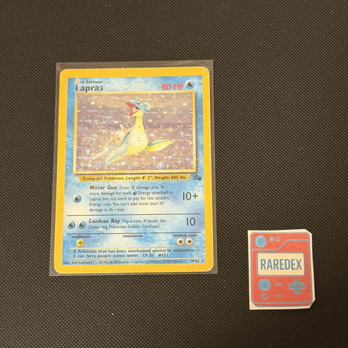 Lapras 10/62 Holo Rare Pokémon card Fossil Set