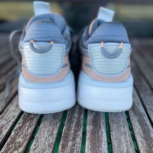 PUMA RS-X athletic shoes used, size 41, gray and light blue