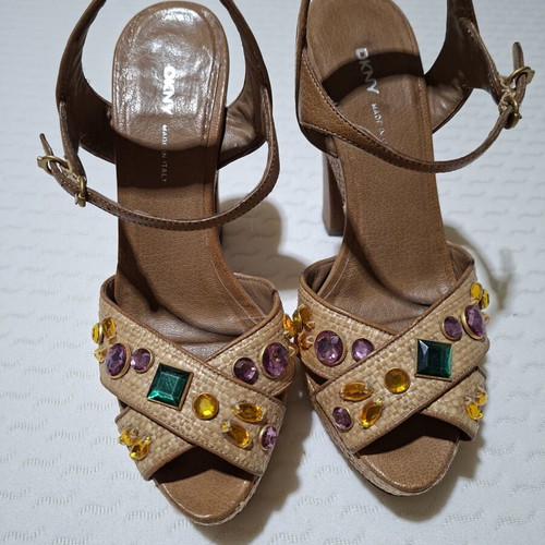 DKNY platform shoes used, size 37-37.5, multicolor