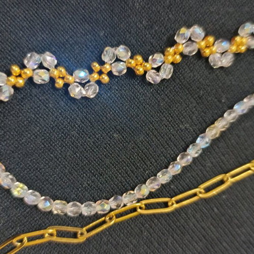 Bracelets set of 3 like new, handmade and gold-colored steel