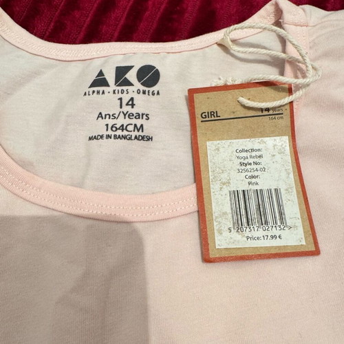 Girls' sleeveless top new, pink, size 164 cm for ages 14-16
