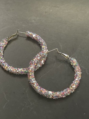 Hoop earrings like new, multicolor