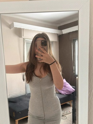 Bershka Grey Summer Dress Small like new with front zipper