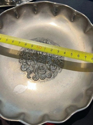 Lambidis Vintage silver-plated bowl used, diameter 20cm