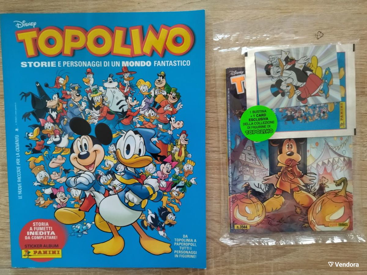 ALBUM + 10 BUSTINE DI FIGURINE TOPOLINO MICKEY&DONALD PANINI