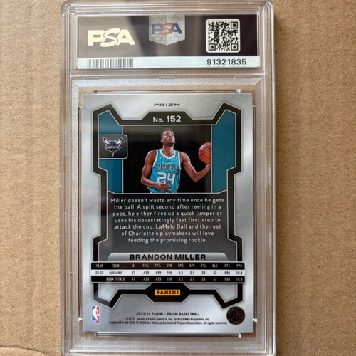 Panini Prizm Rookie Brandon Miller Red Ice PSA 10 like new