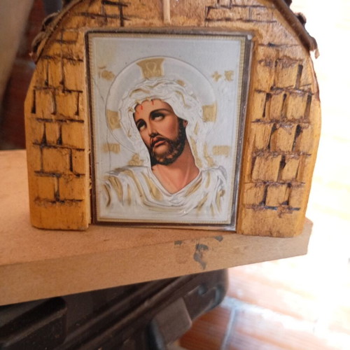 Small handmade wooden icon stand
