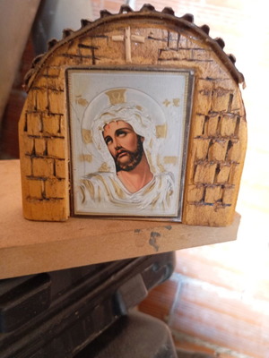 Small handmade wooden icon stand