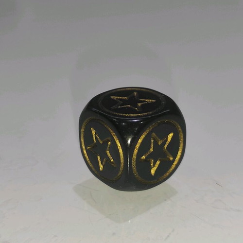 Collectible D&D 2003 die black with gold stars like new