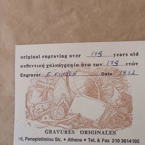 Chalcography by E.Finder 33x29 cm used with certificate from 1832