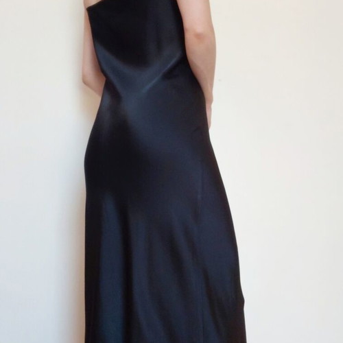 Satin maxi black slip dress Zara size M like new