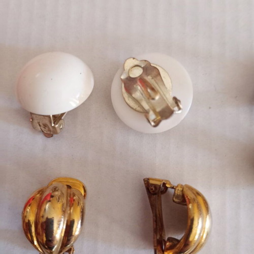 A.P.C. earrings used, white and blue, 1970-1980 from England