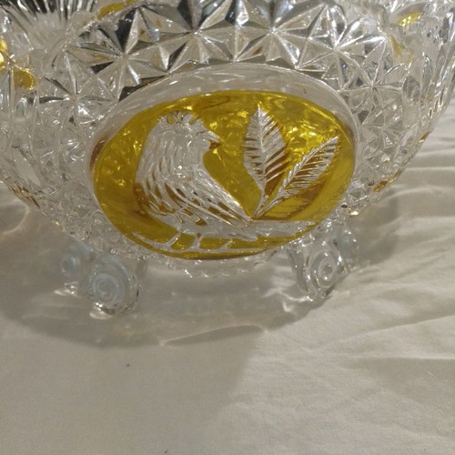 Vintage royal crystal fruit bowl used, two-tone
