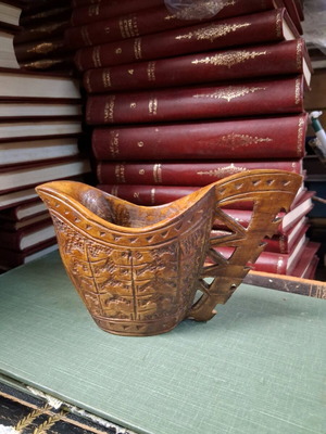 Traditional Balkan wedding cup used, wooden