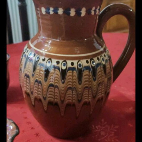 Vintage handmade ceramic Troyan serving set like new