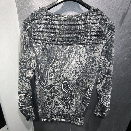 Soyaconcept blouse with grey-black paisley pattern like new, size L
