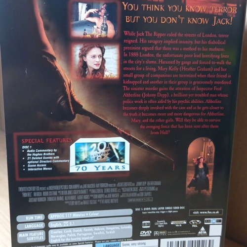 From Hell DVD like new with English subtitles