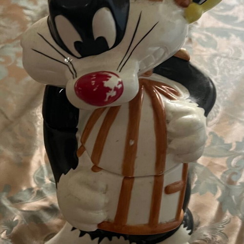 Sylvester & Tweety Ceramic Cookie Jar 32 cm used, collectible 1993 edition