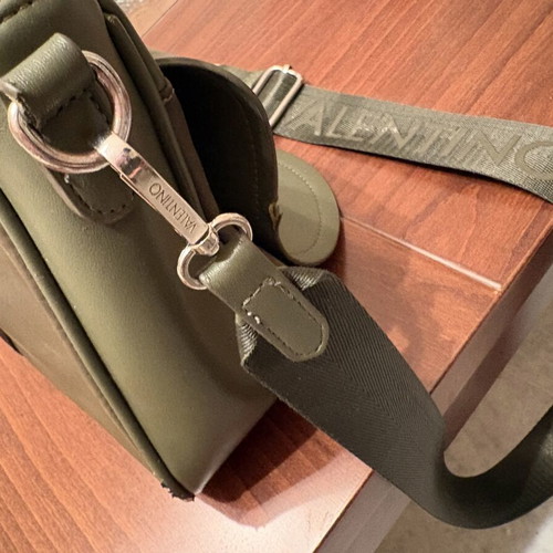 Valentino crossbody bag used, green, slightly faded corners