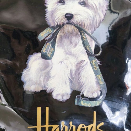 Harrods Westie bag authentic used black PVC