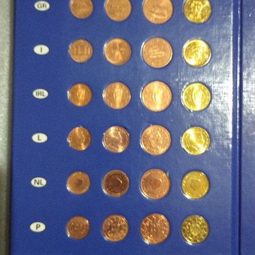 Euro Coins series in case in excellent condition